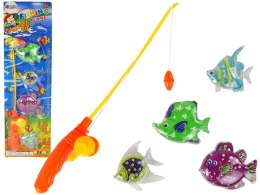 LEAN TOYS Zestaw Gra Zręcznościowa Łapanie Rybek Wędka 4 Sztuki