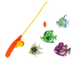 LEAN TOYS Zestaw Gra Zręcznościowa Łapanie Rybek Wędka 4 Sztuki