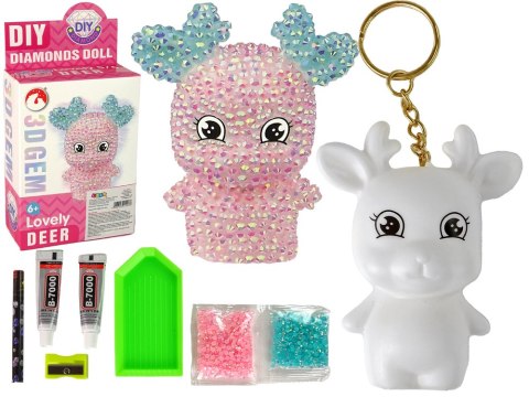 LEAN TOYS Zestaw Kreatywny DIY Diamentowy Renifer DIY Kryształki Brelok 3D Różowy LEAN TOYS Zestaw Kreatywny DIY Diamentowy Renifer DIY Kryształki Brelok 3D Różowy