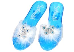 LEAN Toys Brokatowe Pantofelki Lodowej Księżniczki Buciki Buty Z Futerkiem