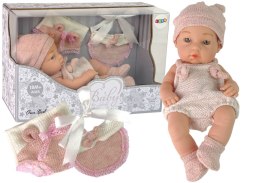 LEAN Toys Lalka Słodki Bobas Sweter Czapeczka Różowa 30 cm