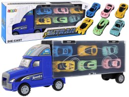LEAN Toys Mega Auto Tir Laweta 6 Resoraków z Rampą Walizka Na Auta