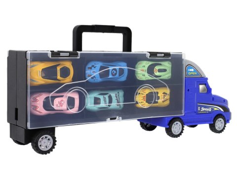 LEAN Toys Mega Auto Tir Laweta 6 Resoraków z Rampą Walizka Na Auta LEAN Toys Mega Auto Tir Laweta 6 Resoraków z Rampą Walizka Na Auta