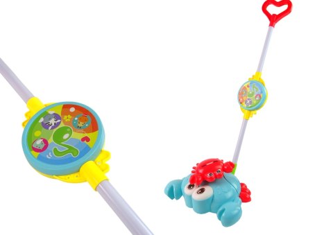 LEAN Toys Pchacz Świecący Kiju Krab Niebieski Muzyka LEAN Toys Pchacz Świecący Kiju Krab Niebieski Muzyka