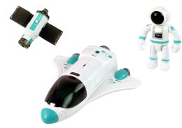 LEAN Toys Rakieta Kosmiczna Prom Satelita Kosmonauta Dym Światła Dźwięk