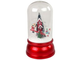 LEAN Toys Świąteczna Ozdoba W Kopule Dekoracja Śnieg Mikołaj Czerwona
