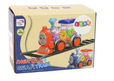 LEAN Toys Wesoła Lokomotywa Dla Malucha Napęd Frykcyjny Światła LED LEAN Toys Wesoła Lokomotywa Dla Malucha Napęd Frykcyjny Światła LED