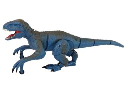 LEAN Toys Zdalnie Sterowany Dinozaur Velociraptor Dźwięk Odgłosy Ryczenia Niebieski