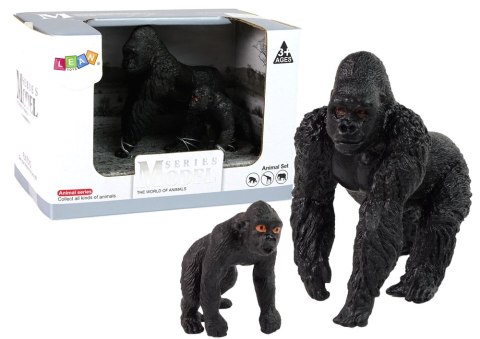 LEAN Toys Zestaw 2 Figurek Goryle Goryl z Młodym Zwierzęta Świata LEAN Toys Zestaw 2 Figurek Goryle Goryl z Młodym Zwierzęta Świata