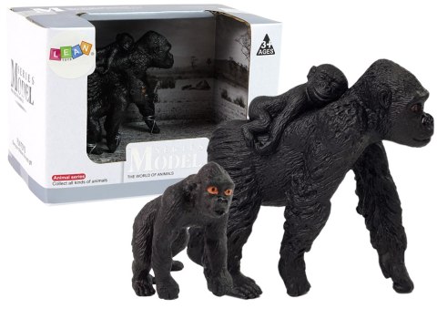 LEAN Toys Zestaw 2 Figurek Goryle Goryl z Młodymi Zwierzęta Świata LEAN Toys Zestaw 2 Figurek Goryle Goryl z Młodymi Zwierzęta Świata