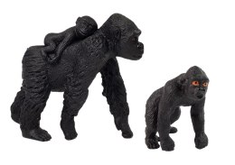 LEAN Toys Zestaw 2 Figurek Goryle Goryl z Młodymi Zwierzęta Świata