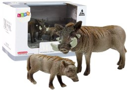 LEAN Toys Zestaw 2 Figurek Guziec Afrykański z Młodym Seria Zwierzęta Świata