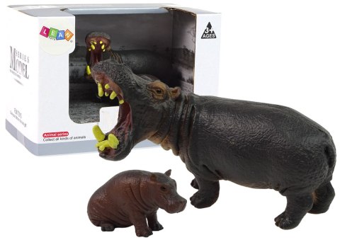 LEAN Toys Zestaw 2 Figurek Hipopotam z Młodym Zwierzęta Świata LEAN Toys Zestaw 2 Figurek Hipopotam z Młodym Zwierzęta Świata