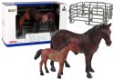 LEAN Toys Zestaw 2 Figurek Konie Zagroda Figurka Koń Źrebak