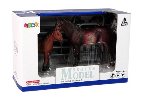 LEAN Toys Zestaw 2 Figurek Konie Zagroda Figurka Koń Źrebak LEAN Toys Zestaw 2 Figurek Konie Zagroda Figurka Koń Źrebak