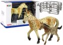 LEAN Toys Zestaw 2 Figurek Konie Zagroda Koń Źrebak Rasa Knabstrupper
