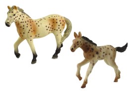 LEAN Toys Zestaw 2 Figurek Konie Zagroda Koń Źrebak Rasa Knabstrupper