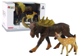 LEAN Toys Zestaw 2 Figurek Łoś Sarna Zwierzęta Leśne Figurka