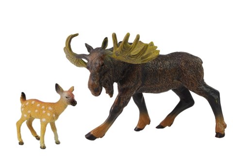 LEAN Toys Zestaw 2 Figurek Łoś Sarna Zwierzęta Leśne Figurka LEAN Toys Zestaw 2 Figurek Łoś Sarna Zwierzęta Leśne Figurka