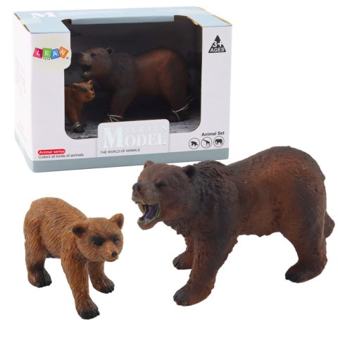 LEAN Toys Zestaw 2 Figurek Niedźwiedź Brunatny z Młodym LEAN Toys Zestaw 2 Figurek Niedźwiedź Brunatny z Młodym