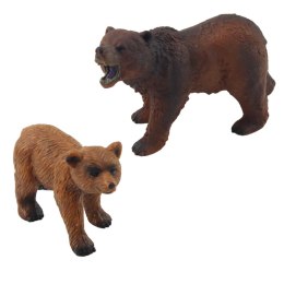 LEAN Toys Zestaw 2 Figurek Niedźwiedź Brunatny z Młodym