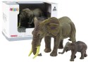 LEAN Toys Zestaw 2 Figurek Słonie Słoń i Słoniątko Zwierzęta Świata
