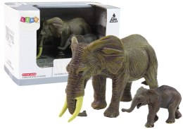 LEAN Toys Zestaw 2 Figurek Słonie Słoń i Słoniątko Zwierzęta Świata