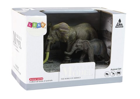 LEAN Toys Zestaw 2 Figurek Słonie Słoń i Słoniątko Zwierzęta Świata LEAN Toys Zestaw 2 Figurek Słonie Słoń i Słoniątko Zwierzęta Świata