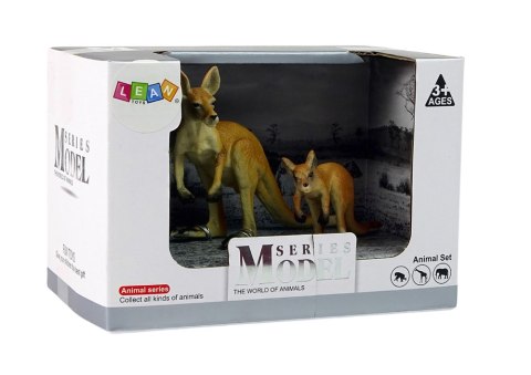 LEAN Toys Zestaw 2 figurek Kangur z młodym Kangury Zwierzęta Świata LEAN Toys Zestaw 2 figurek Kangur z młodym Kangury Zwierzęta Świata