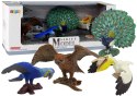 LEAN Toys Zestaw 4 Figurek Ptaki Świata Figurka Papuga Paw Pelikan