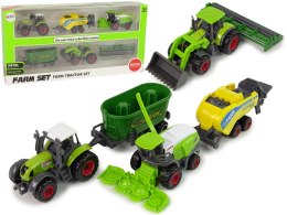 LEAN Toys Zestaw 6 Pojazdów Rolniczych Traktor Kombajn Metalowe Elementy