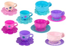 LEAN Toys Zestaw Do Herbaty Filiżanki Talerzyki Sztućce Miseczki Fioletowe