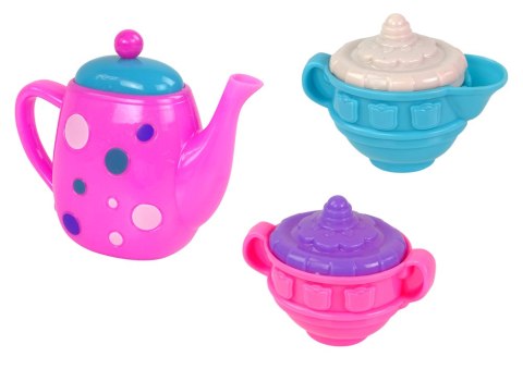 LEAN Toys Zestaw Do Herbaty Filiżanki Talerzyki Sztućce Miseczki Fioletowe LEAN Toys Zestaw Do Herbaty Filiżanki Talerzyki Sztućce Miseczki Fioletowe