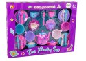 LEAN Toys Zestaw Do Herbaty Filiżanki Talerzyki Sztućce Miseczki Fioletowe