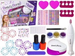 LEAN Toys Zestaw Do Malowania Paznokci Frezarka Lampa Pilnik Brokaty