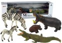 LEAN Toys Zestaw Figurek Afryka Dzikie Zwierzęta Hipopotam Zebry