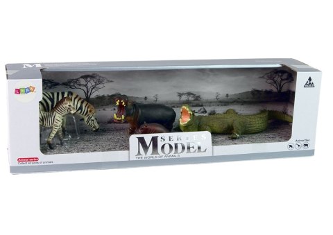 LEAN Toys Zestaw Figurek Afryka Dzikie Zwierzęta Hipopotam Zebry LEAN Toys Zestaw Figurek Afryka Dzikie Zwierzęta Hipopotam Zebry
