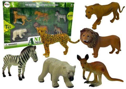 LEAN Toys Zestaw Figurek Afryka Dzikie Zwierzęta Kangur Zebra LEAN Toys Zestaw Figurek Afryka Dzikie Zwierzęta Kangur Zebra
