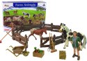 LEAN Toys Zestaw Figurek Farma Do Złożenia Drewniana Zagroda Konie