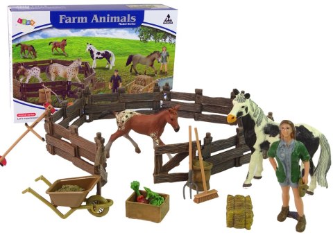 LEAN Toys Zestaw Figurek Farma Do Złożenia Drewniana Zagroda Konie LEAN Toys Zestaw Figurek Farma Do Złożenia Drewniana Zagroda Konie