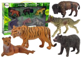 LEAN Toys Zestaw Figurek Zwierzęta Afrykańskie Leśne Niedźwiedź Tygrys