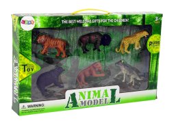 LEAN Toys Zestaw Figurek Zwierzęta Afrykańskie Leśne Niedźwiedź Tygrys