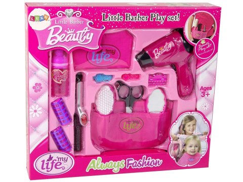 LEAN Toys Zestaw Fryzjerski Piękności Suszarka Lokówka Różowy LEAN Toys Zestaw Fryzjerski Piękności Suszarka Lokówka Różowy