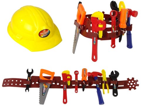 LEAN Toys Zestaw Majsterkowicza Pas z Narzędziami Kask Klucz LEAN Toys Zestaw Majsterkowicza Pas z Narzędziami Kask Klucz