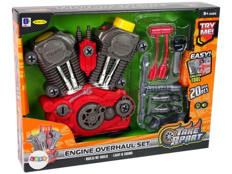 LEAN Toys Zestaw Majsterkowicza Silnik Do Rozkręcania Światło Dźwięk LEAN Toys Zestaw Majsterkowicza Silnik Do Rozkręcania Światło Dźwięk
