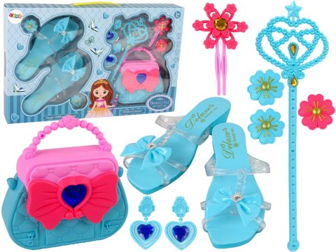 LEAN Toys Zestaw Piękności Pantofelek Torebka Niebieska Spinki LEAN Toys Zestaw Piękności Pantofelek Torebka Niebieska Spinki