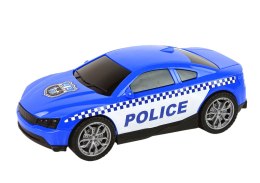 LEAN Toys Zestaw Pojazdów Helikopter Auto Policja Dźwięk Niebieskie