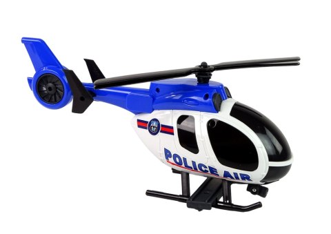 LEAN Toys Zestaw Pojazdów Helikopter Auto Policja Dźwięk Niebieskie LEAN Toys Zestaw Pojazdów Helikopter Auto Policja Dźwięk Niebieskie