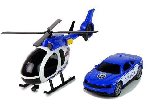 LEAN Toys Zestaw Policja Laweta Ciężarówka Autko Helikopter Dźwięk Światła LEAN Toys Zestaw Policja Laweta Ciężarówka Autko Helikopter Dźwięk Światła
