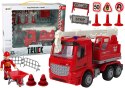 LEAN Toys Zestaw Straż Pożarna Dźwig Znaki Drogowe Strażak